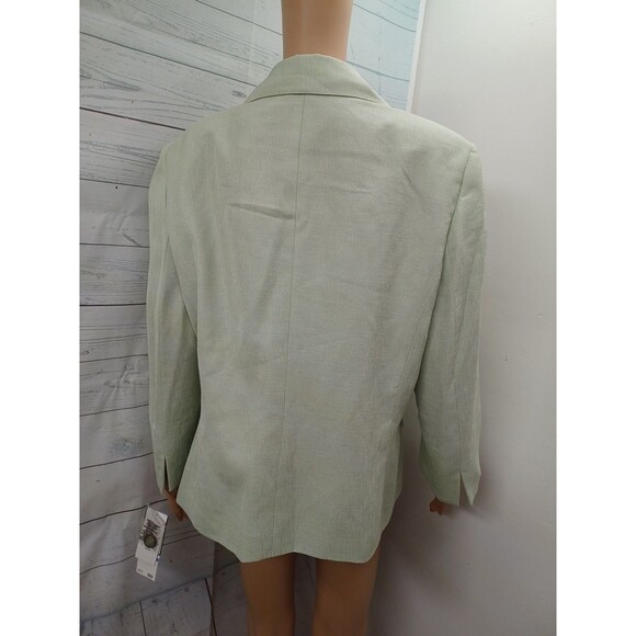 Le Suit Womens Green Blazer Jacket Sz 18 Scarf NWT Career Elegant - Picture 6 of 10